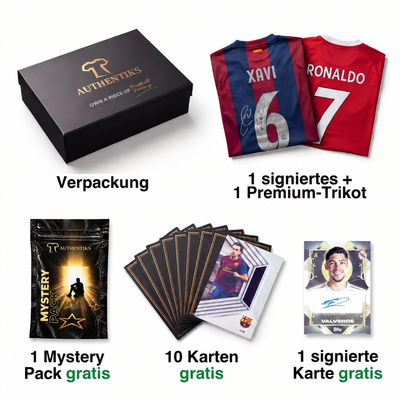 Bestseller Bundle: Signiertes Trikot + Premium-Trikot mit Beflockung