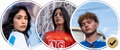 Drei Fußballfans in Trikots als runde Profilbilder mit Verifiziert-Häkchen