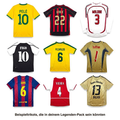 Beispieltrikots fuer das Legenden-Pack, signiert